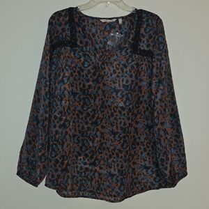 Soft Surroundings Leopard Print Relaxed Blouse